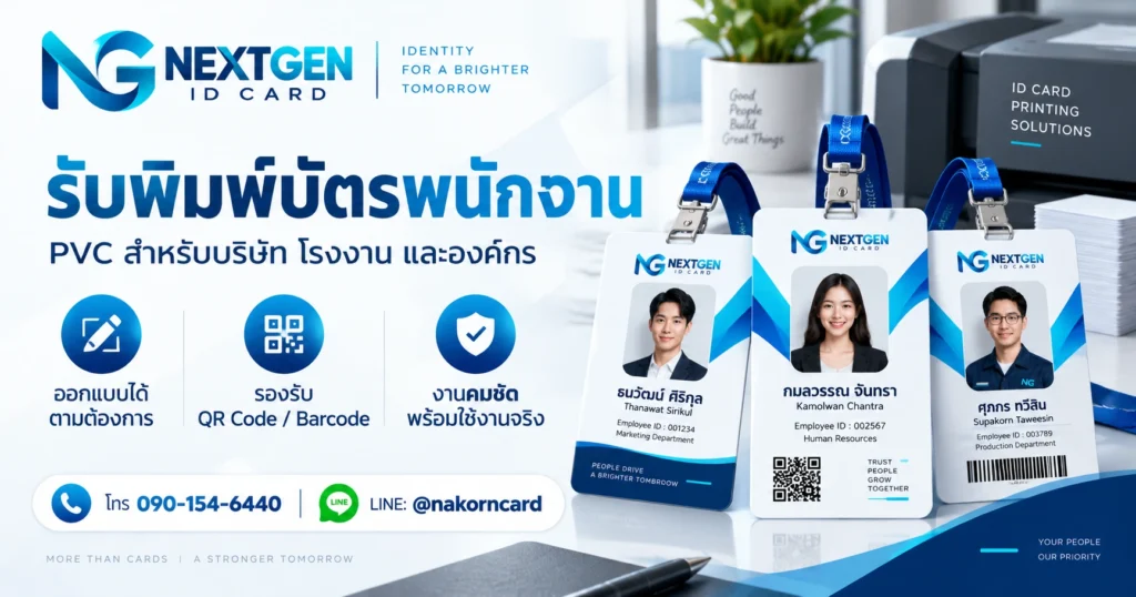 รับพิมพ์บัตรพนักงาน PVC สำหรับบริษัท โรงงาน และองค์กร